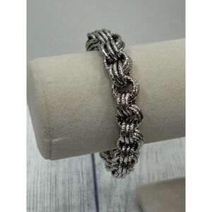 Chunky Sterling Silver 925 Chunky Link Bracelet Artisan Bali Style 8" Italy